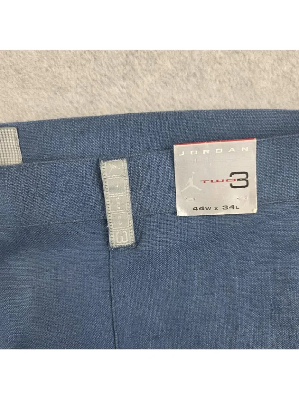 Jordan Two3 Pants Mens 44x34 Blue Linen Cotton Flat Front Tapered NWT